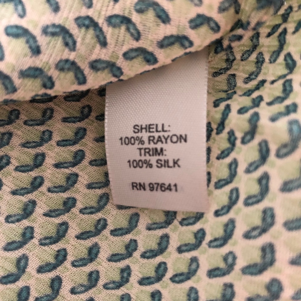 NWOT J. Jill V-Neck Faux Wrap Blouse 3/4 Sleeve Rayon Silk Size 14 - Picture 6 of 7